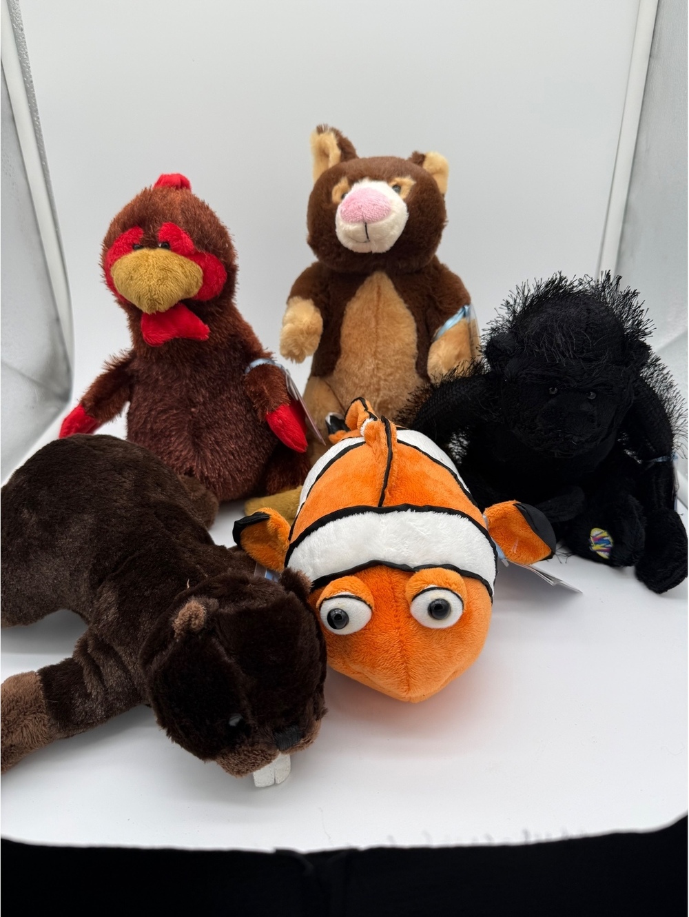 Webkinz Lot of 5 NWT Retired – Beaver, Clownfish, Gorilla, Bear, 🐔Unused Codes!